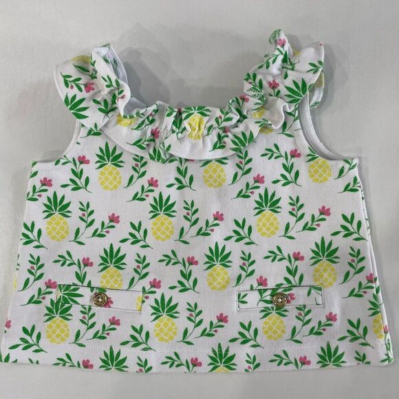 Janie and Jack Lot of Two Ruffle Ponte Top Orange and White Size 12/18 Month - Picture 5 of 6